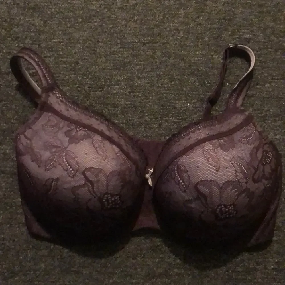 Cacique Modern Lace Lightly Lined Full Coverage Bra Purple Size 40F